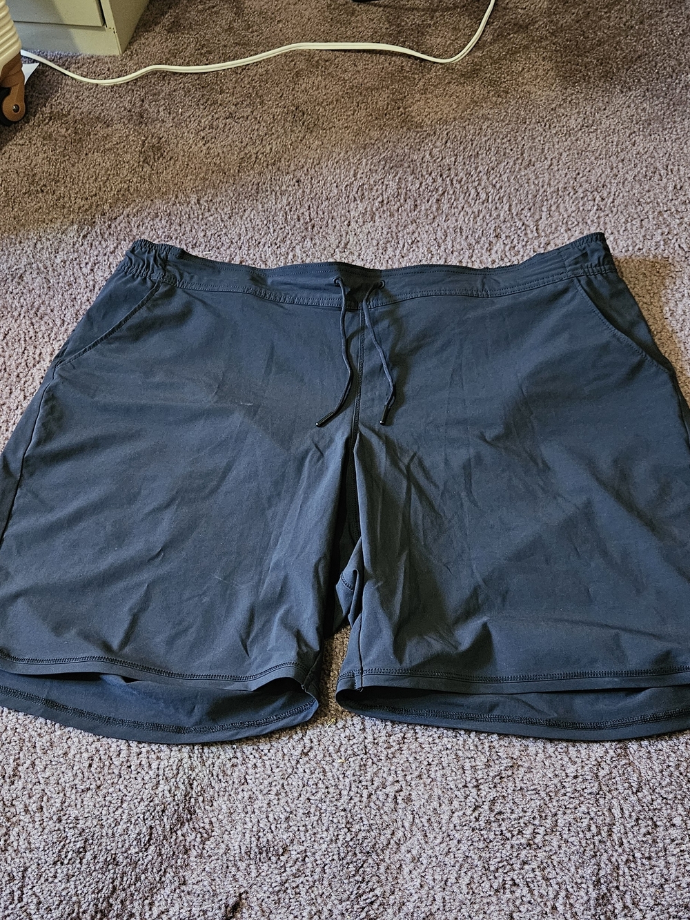 Lands' End Men's Navy Athletic Drawstring SwimShorts